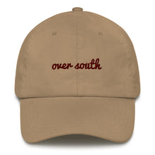 Load image into Gallery viewer, Over South Text Logo (Sexy Red Text) Embroidered Dad Hat
