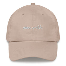 Load image into Gallery viewer, Over South Text Logo (White Text) Embroidered Dad Hat
