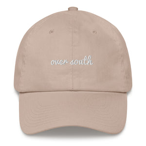 Over South Text Logo (White Text) Embroidered Dad Hat