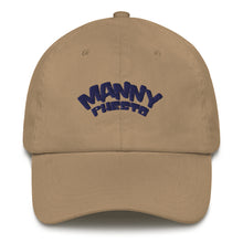Load image into Gallery viewer, Manny Phesto Text Logo (Navy Text) Dad Hat
