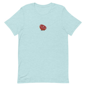 Embroidered Blood Orange Short-Sleeve Unisex T-Shirt (Centered Logo)