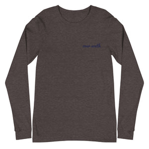 Embroidered Over South Text Logo (Navy Text) - Unisex Long Sleeve Tee