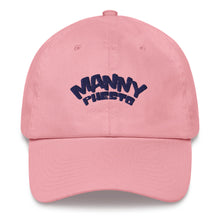 Load image into Gallery viewer, Manny Phesto Text Logo (Navy Text) Dad Hat
