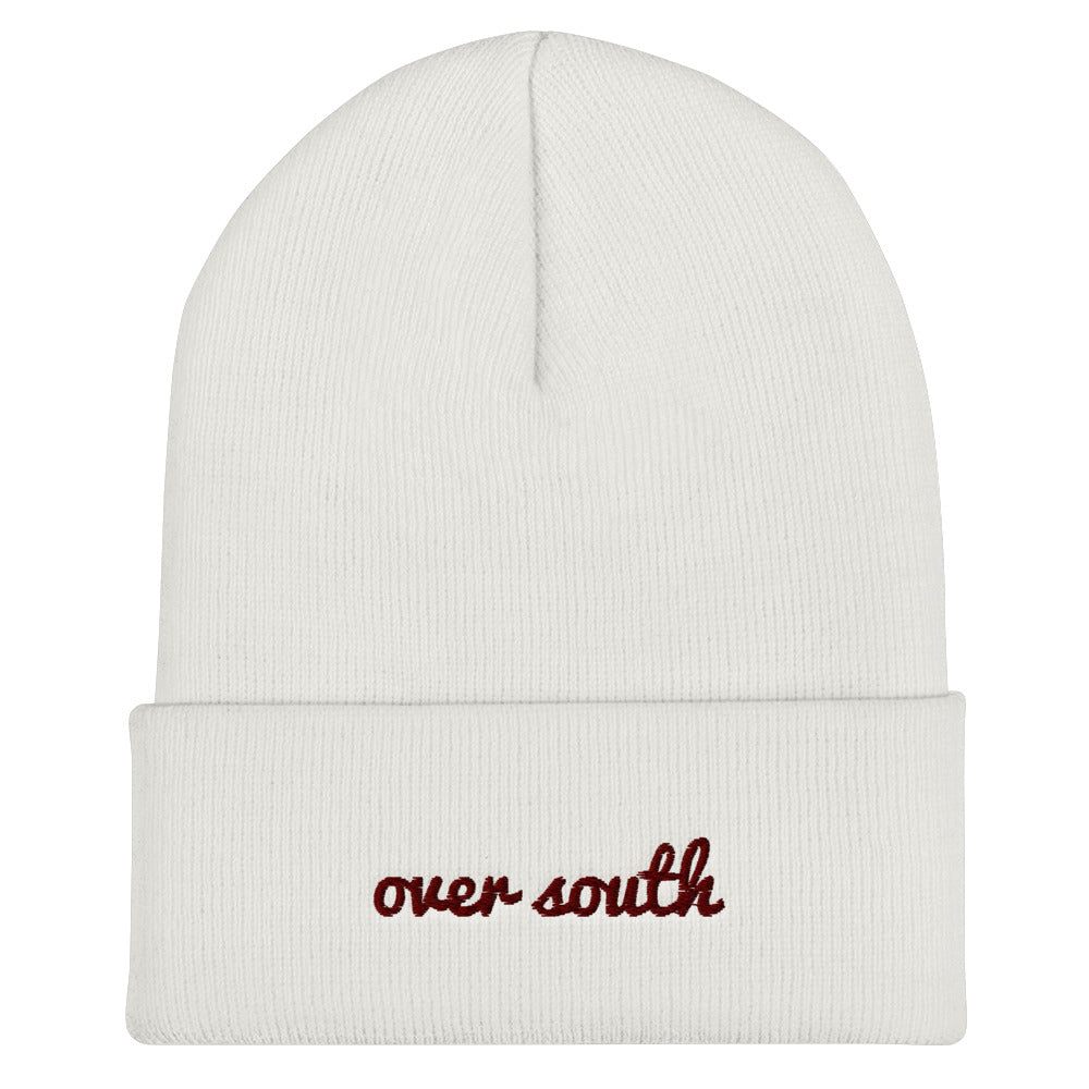 Over South Text Logo (Sexy Red Text) Cuffed Beanie