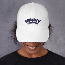 Load image into Gallery viewer, Manny Phesto Text Logo (Navy Text) Dad Hat
