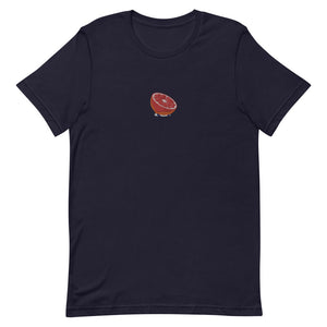Embroidered Blood Orange Short-Sleeve Unisex T-Shirt (Centered Logo)