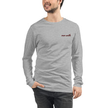 Load image into Gallery viewer, Embroidered Over South Text Logo (Sexy Red Text) - Unisex Long Sleeve Tee
