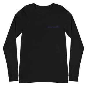 Embroidered Over South Text Logo (Navy Text) - Unisex Long Sleeve Tee