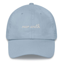 Load image into Gallery viewer, Over South Text Logo (White Text) Embroidered Dad Hat
