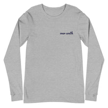 Load image into Gallery viewer, Embroidered Over South Text Logo (Navy Text) - Unisex Long Sleeve Tee
