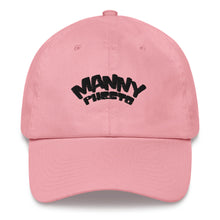 Load image into Gallery viewer, Manny Phesto Text Logo (Black Text) - Dad Hat
