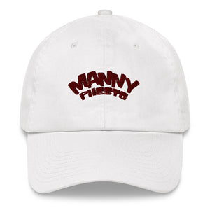 Manny Phesto Text Logo (Sexy Red Text) Embroidered Dad Hat