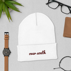Over South Text Logo (Sexy Red Text) Cuffed Beanie