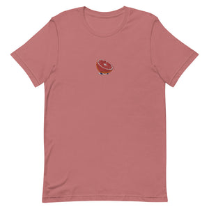 Embroidered Blood Orange Short-Sleeve Unisex T-Shirt (Centered Logo)