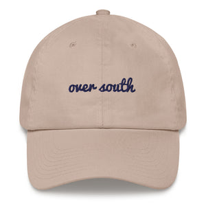 Over South Text Logo (Navy Text) Embroidered Dad Hat