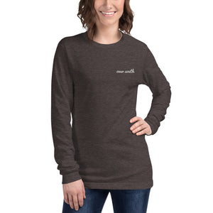 Embroidered Over South Text Logo (White Text) Unisex Long Sleeve Tee