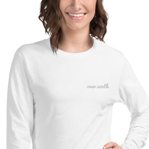 Embroidered Over South Text Logo (White Text) Unisex Long Sleeve Tee