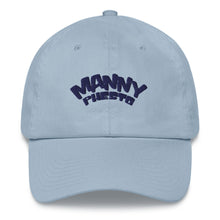 Load image into Gallery viewer, Manny Phesto Text Logo (Navy Text) Dad Hat
