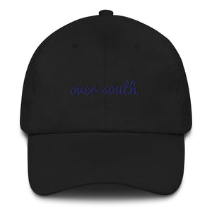 Over South Text Logo (Navy Text) Embroidered Dad Hat
