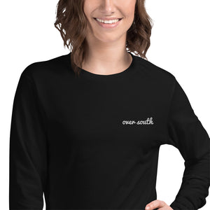 Embroidered Over South Text Logo (White Text) Unisex Long Sleeve Tee