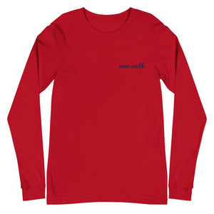 Embroidered Over South Text Logo (Navy Text) - Unisex Long Sleeve Tee