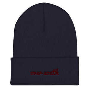 Over South Text Logo (Sexy Red Text) Cuffed Beanie