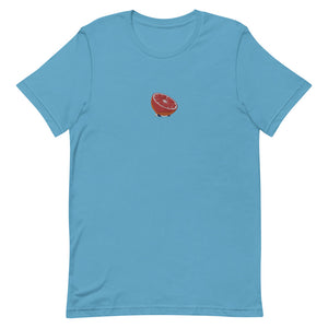 Embroidered Blood Orange Short-Sleeve Unisex T-Shirt (Centered Logo)