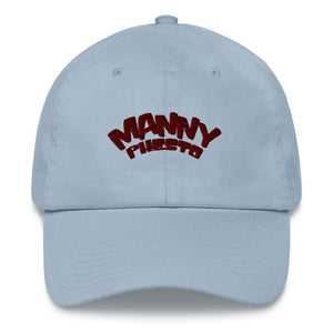 Manny Phesto Text Logo (Sexy Red Text) Embroidered Dad Hat