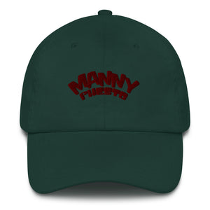 Manny Phesto Text Logo (Sexy Red Text) Embroidered Dad Hat