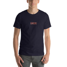 Load image into Gallery viewer, Embroidered Lake St (Sexy Red) - Short-Sleeve Unisex T-Shirt (Centered Logo)
