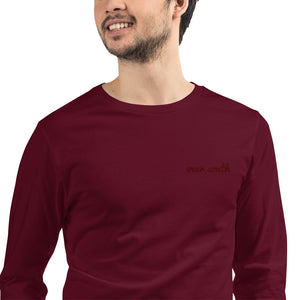 Embroidered Over South Text Logo (Sexy Red Text) - Unisex Long Sleeve Tee