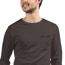 Load image into Gallery viewer, Embroidered Over South Text Logo (Sexy Red Text) - Unisex Long Sleeve Tee

