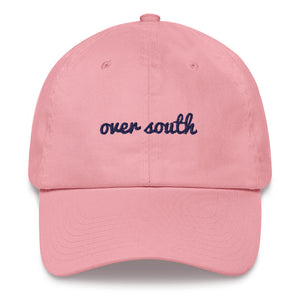 Over South Text Logo (Navy Text) Embroidered Dad Hat