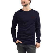 Load image into Gallery viewer, Embroidered Over South Text Logo (Sexy Red Text) - Unisex Long Sleeve Tee
