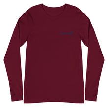 Load image into Gallery viewer, Embroidered Over South Text Logo (Navy Text) - Unisex Long Sleeve Tee

