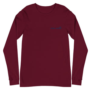 Embroidered Over South Text Logo (Navy Text) - Unisex Long Sleeve Tee