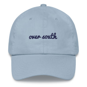 Over South Text Logo (Navy Text) Embroidered Dad Hat