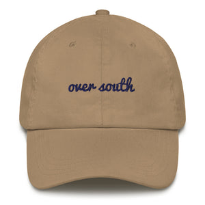 Over South Text Logo (Navy Text) Embroidered Dad Hat