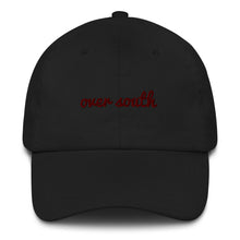 Load image into Gallery viewer, Over South Text Logo (Sexy Red Text) Embroidered Dad Hat
