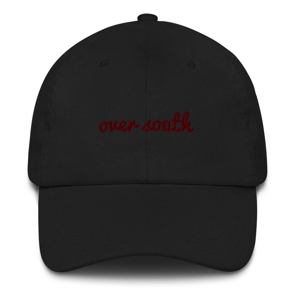 Over South Text Logo (Sexy Red Text) Embroidered Dad Hat