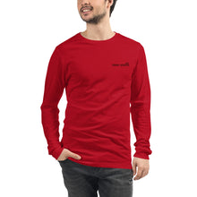 Load image into Gallery viewer, Embroidered Over South Text Logo (Sexy Red Text) - Unisex Long Sleeve Tee
