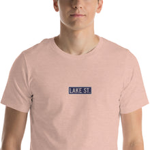 Load image into Gallery viewer, Embroidered Lake St Logo (Navy) Short-Sleeve Unisex T-Shirt (Centered Logo)
