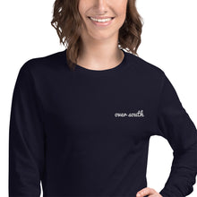 Load image into Gallery viewer, Embroidered Over South Text Logo (White Text) Unisex Long Sleeve Tee
