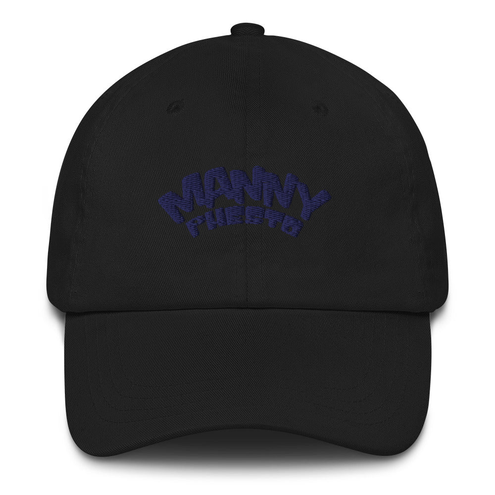 Manny Phesto Text Logo (Navy Text) Dad Hat