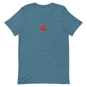 Embroidered Blood Orange Short-Sleeve Unisex T-Shirt (Centered Logo)