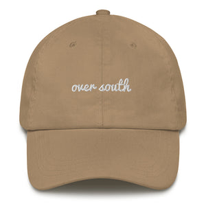 Over South Text Logo (White Text) Embroidered Dad Hat