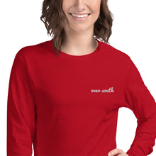 Load image into Gallery viewer, Embroidered Over South Text Logo (White Text) Unisex Long Sleeve Tee
