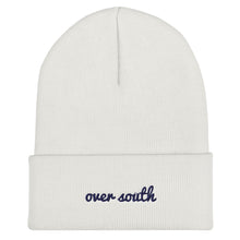 Load image into Gallery viewer, Over South Text Logo (Navy Text) Cuffed Beanie
