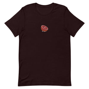 Embroidered Blood Orange Short-Sleeve Unisex T-Shirt (Centered Logo)