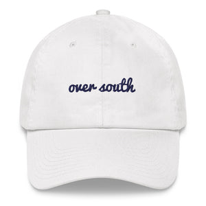 Over South Text Logo (Navy Text) Embroidered Dad Hat